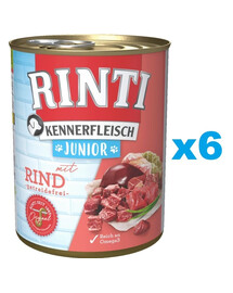 RINTI Kennerfleish Junior Beef 6x400 g z wołowiną dla szczeniąt