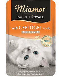 MIAMOR Ragout Royale in Jelly Poultry Kitten bustina in gelatina con pollame per gattini 100 g