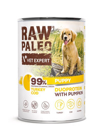 RAW PALEO Turkey Cod Puppy 400g alimento umido tacchino con merluzzo per cuccioli