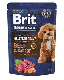BRIT Premium By Nature Dog Fillets in Gravy con manzo e carote 24x85g