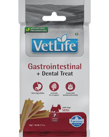FARMINA Vet Life Dental Treat Gastrointestinal Mini 60 g (7 pz) snack dentale per cani di piccola taglia