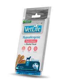 FARMINA Vet Life Dental Treat Hypoallergenic Pork Medium/Maxi 100 g (7 pz) snack dentale per cani di taglia media e grande