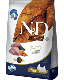 FARMINA N&D Brown Dog Adult Mini Lamb, Spirulina, Carrot 5 kg