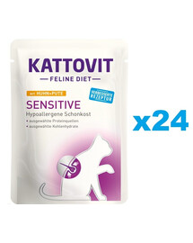 KATTOVIT Feline Diet Sensitive Pollo e tacchino 24 x 85 g
