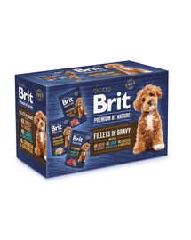 BRIT Premium by Nature Dog Fillets in Gravy Multipack 12x85g cibo umido in salsa per cani adulti