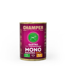 CHAMPER Gastro alimento monoproteico con tacchino per cani 400 g