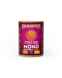 CHAMPER Coat Skin Tacchino alimento monoproteico per cani 400 g