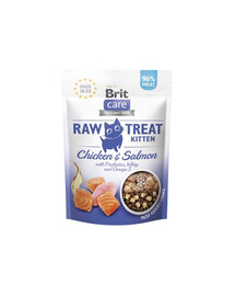 BRIT Care Raw Treat Freeze Dried Kitten 40 g Bocconcini liofilizzati al pollo e salmone con probiotici per gattini