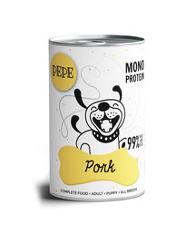PAKA ZWIERZAKA PEPE Pork 99% (maiale) 800 g alimento monoprotico