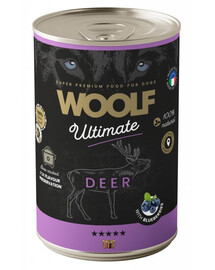 WOOLF Ultimate Adult Dog Deer and Blueberries 400g cibo umido con carne di cervo e mirtilli per cani