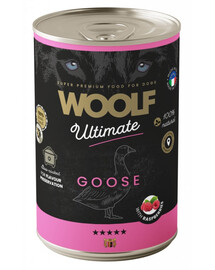 WOOLF Ultimate Adult Dog Goose and Raspberries 400g cibo umido con anatra e lamponi per cani