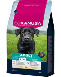EUKANUBA Adult Large Breeds Chicken 3 kg cibo secco per cani di grandi razze ricco di pollo fresco
