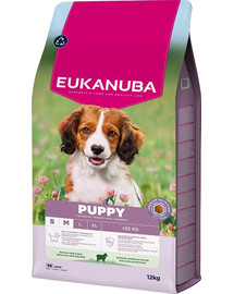 EUKANUBA Puppy Small Medium Breeds Lamb Rice 12 kg cibo secco per cuccioli di razze piccole e medie ricco di agnello e riso