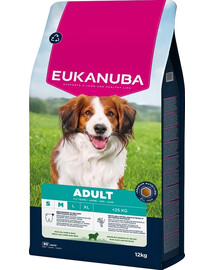EUKANUBA Adult Small Medium Breeds Lamb Rice 12 kg cibo secco per cani di piccola e media taglia ricco di agnello e riso
