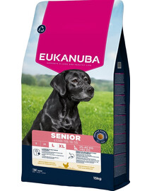 EUKANUBA Senior Large Breeds Chicken 15 kg cibo secco per cani anziani di razze grandi ricco di pollo fresco