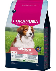 EUKANUBA Senior Small Medium Breeds Lamb Rice 3 kg cibo secco per cani anziani di piccole e medie razze ricco di agnello e riso