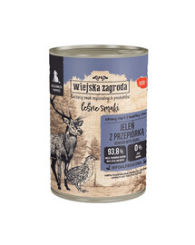 WIEJSKA ZAGRODA Sapori di Bosco Cervo con Quaglia cibo umido per cuccioli 400 g