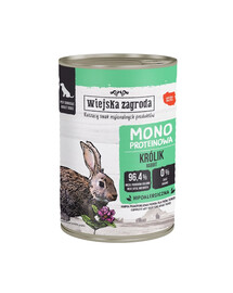 WIEJSKA ZAGRODA Cibo umido monoproteico con coniglio per cani 400 g