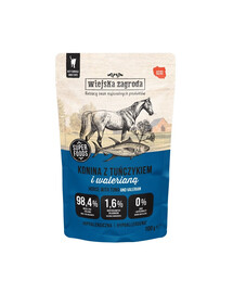WIEJSKA ZAGRODA Superfoods Cavallo con tonno e valeriana cibo umido per gatti 100 g