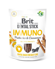 BRIT Dental Stick Immuno probiotici e cannella 251 g snack dentale per cani che supporta il sistema immunitario