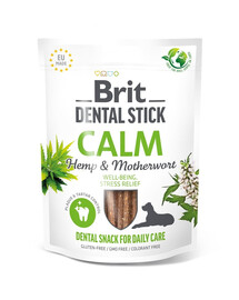 BRIT Dental Stick Calm canapa e melissa 251 g snack dentale per cani che supporta la riduzione dello stress