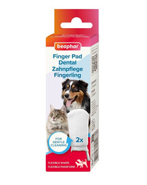 BEAPHAR Finger Pad Dental 2 pezzi spazzolina da dito per la pulizia dei denti di cani e gatti