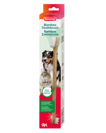 BEAPHAR Bamboo Toothbrush spazzolino da denti in bambù a doppia faccia per cani e gatti