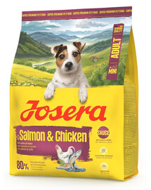 JOSERA Mini Adult Salmon and Chicken 900g cibo senza glutine con salsa per cani di piccola taglia