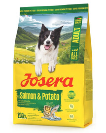 JOSERA Salmon and Potato Adult 3kg cibo per cani senza cereali con stomaco sensibile