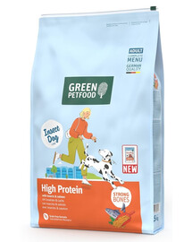 GREEN PETFOOD InsectDog con Salmone High Protein 7,5kg con proteine di insetti e salmone per cani attivi