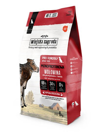 WIEJSKA ZAGRODA Alimento monoproteico con manzo per cani M/L 6 kg