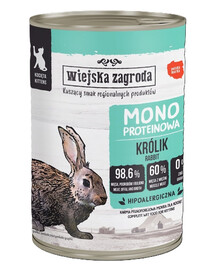 WIEJSKA ZAGRODA Alimento monoproteico con coniglio per gattini 400 g