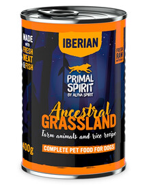 PRIMAL SPIRIT Iberian Ancestral Grassland cibo umido per cani 400 g