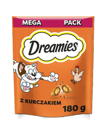 DREAMIES Mega Pack 180g Deliziosi bocconcini con pollo per gatti