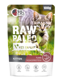 RAW PALEO Monoprotein Kitten Tuna 100 g per gattini con tonno