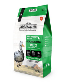 WIEJSKA ZAGRODA Alimento monoproteico con anatra per cani M/L 6 kg