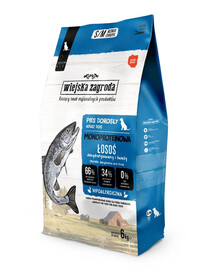 WIEJSKA ZAGRODA Alimento monoproteico con salmone per cani S/M 6 kg