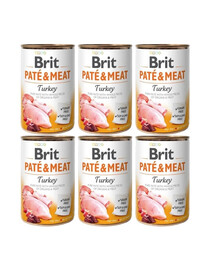 BRIT Pate&Meat turkey 6x400 g pasztet z indykiem dla psa