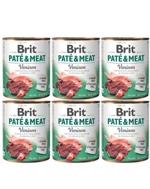 BRIT Pate&Meat venison 6x800 g pasztet z dziczyzną dla psa