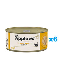 APPLAWS Cat Adult Chicken Breast in Broth petto di pollo in brodo 6 x 156g