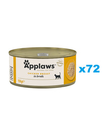 APPLAWS Cat Adult Chicken Breast in Broth petto di pollo in brodo 72 x 156g