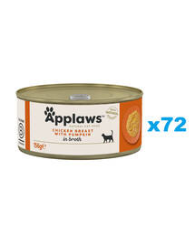 APPLAWS Cat Adult Chicken Breast with Pumpkin in Broth pierś z kurczaka i dynia w bulionie 72x156 g