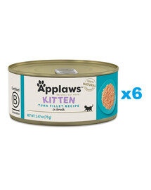 APPLAWS Cat Kitten Tuna in Broth con tonno in brodo per gattini 6 x 70g