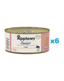 APPLAWS Cat Senior Tuna with Salmon in Jelly tonno con salmone in gelatina per gatti anziani 6 x 70g