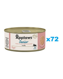 APPLAWS Cat Senior Tuna with Salmon in Jelly tonno con salmone in gelatina per anziani 72 x 70g