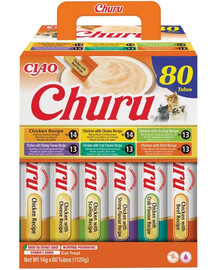 INABA Cat Churu Chicken Recipe 80x14g mix di prelibatezze cremose con pollo per gatti