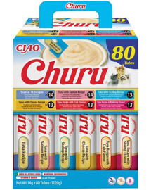 INABA Cat Churu Tuna Recipe 80x14g mix di prelibatezze cremose al tonno per gatti