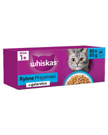 WHISKAS Adult Gusti con Pesce 80x85g cibo umido completo per gatti adulti in gelatina