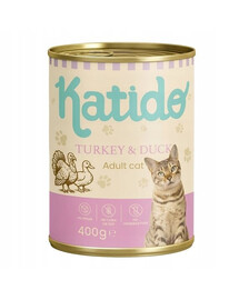 KATIDO Adult Cat Turkey and Duck 400 g tacchino e anatra con olio di salmone per gatti