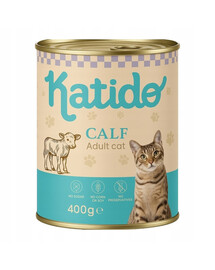 KATIDO Adult Cat Veal 400 g vitello con olio di salmone per gatti